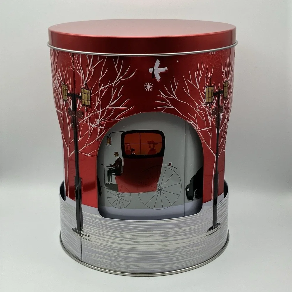 Stockmeyer Rotating Music Tin / Empty / Christmas‎ Holiday Decor / Gift Box